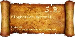 Singhoffer Marcell névjegykártya