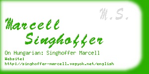 marcell singhoffer business card